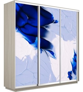 Шкаф трехдверный Экспресс 1800х600х2400, Абстракция бело-голубая/шимо светлый в Старом Осколе