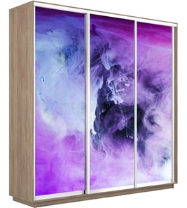 Шкаф 3-створчатый Экспресс 2100х600х2200, Фиолетовый дым/дуб сонома в Старом Осколе