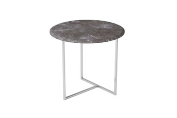 Круглый столик Альбано (серый мрамор-хром) в Старом Осколе