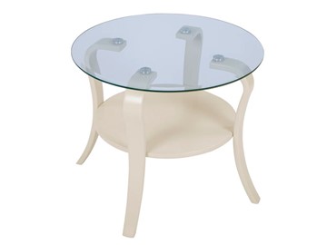 Круглый столик Аннет (бежевый-стекло прозрачное) в Старом Осколе