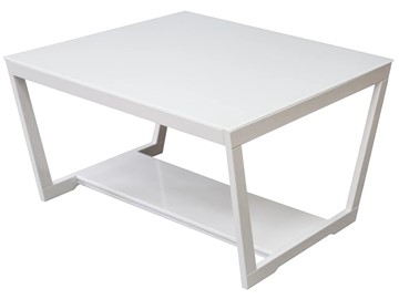 Квадратный столик BeautyStyle - 1, (белый глянец-стекло белое) в Старом Осколе