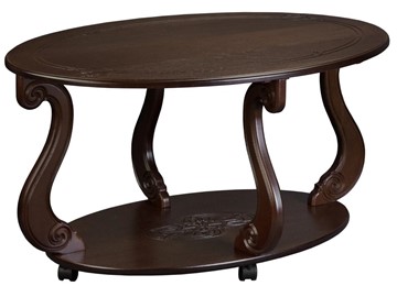 Овальный столик Овация-М на колесах (темно-коричневый) в Старом Осколе