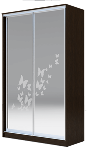 Шкаф 2200х1682х420 два зеркала, "Бабочки" ХИТ 22-4-17-66-05 Венге Аруба в Белгороде