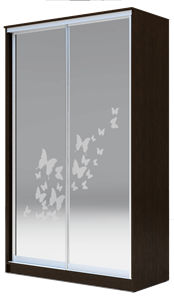 Шкаф 2-х створчатый 2200х1362х620 два зеркала, "Бабочки" ХИТ 22-14-66-05 Венге Аруба в Белгороде