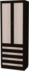 Шкаф 2-х дверный 103 со штангой, цвет Венге в Белгороде - предосмотр