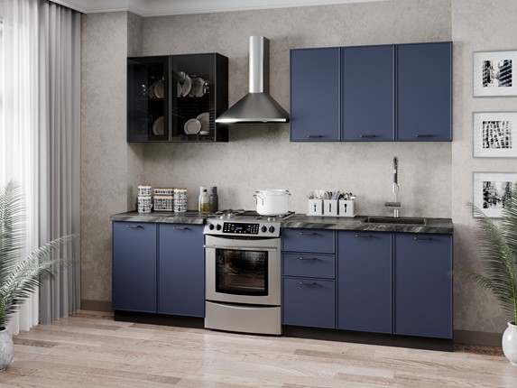 Модульная кухня 2600 Индиго, Черный/Темно-синий в Старом Осколе - изображение