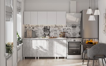 Гарнитур кухонный КГ-1 1800, белый/белый/цемент светлый/антарес в Белгороде