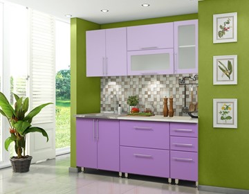 Кухня Мыло 224 2000х718, цвет Фиолет/Пастель фиолет в Старом Осколе
