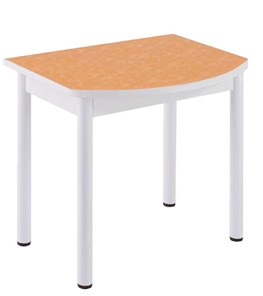 Кухонный пристенный стол НСПГ-02 ПЛ1, цветы манго/белое ЛДСП/36 прямые трубки крашеные белый в Старом Осколе