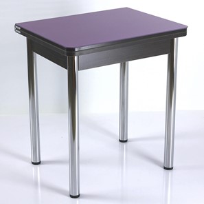 Кухонный пристенный стол СПА-02 СТ2, венге ЛДСП/стекло фиолетовый/39 прямые трубки хром в Белгороде
