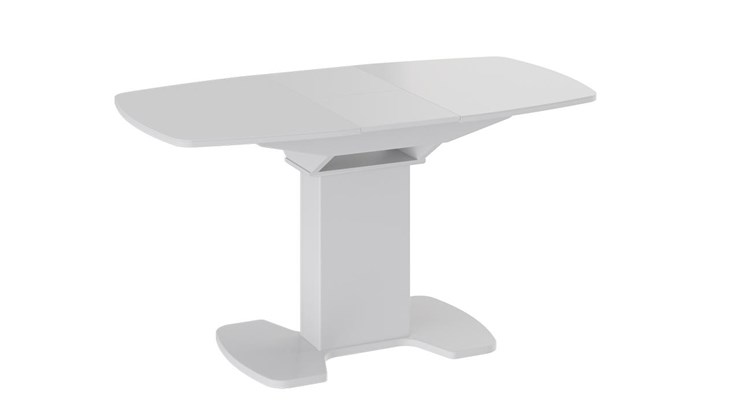 Обеденный раздвижной стол Портофино (СМ(ТД)-105.01.11(1)), цвет  Белый глянец/Стекло белое в Белгороде - изображение 2