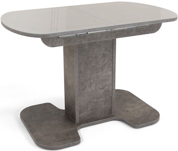 Кухонный стол раскладной Киото-1 (ноги серый камень, серебро/серый камень) в Белгороде