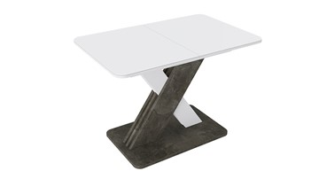 Раздвижной стол Люксембург тип 1 (Белый/Ателье темный/Стекло белое матовое) в Старом Осколе