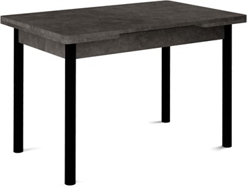 Кухонный стол раскладной Милан-1 EVO, ноги металлические черные, серый камень в Старом Осколе