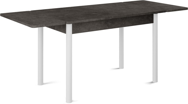 Обеденный раздвижной стол Милан-2 EVO, ноги белые, серый камень в Старом Осколе - изображение 1
