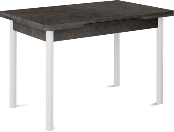 Обеденный раздвижной стол Милан-2 EVO, ноги белые, серый камень в Старом Осколе - изображение