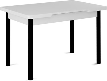 Кухонный стол раскладной Милан-2 EVO, ноги черные, белый цемент в Белгороде
