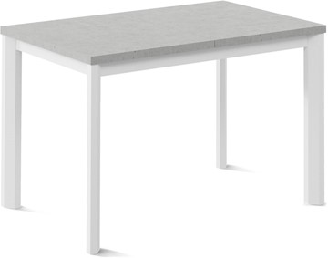 Кухонный стол раздвижной Нагано-3L (ноги металлические белые, светлый цемент) в Белгороде