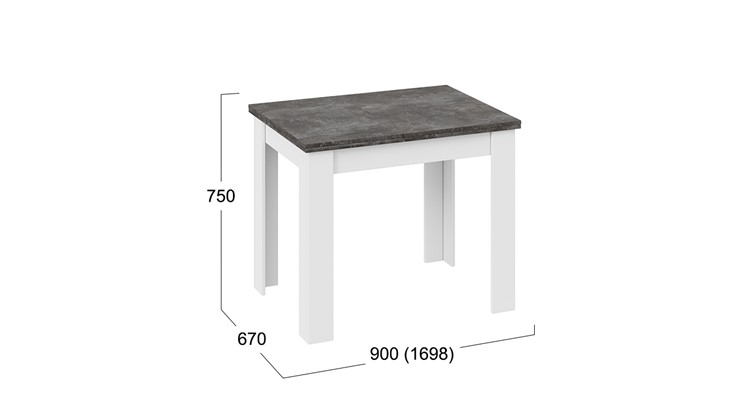 Обеденный раздвижной стол Промо тип 3 (Белый/Ателье темный) в Старом Осколе - изображение 4