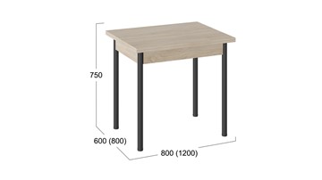 Кухонный стол раскладной Родос тип 2 с опорой d40 (Черный муар/Дуб Сонома) в Белгороде - предосмотр 2
