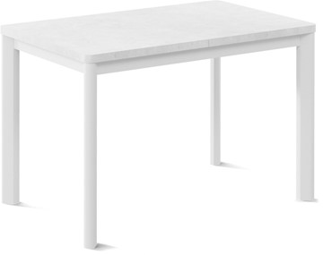 Кухонный стол раскладной Токио-1L (ноги металлические белые, белый цемент) в Белгороде