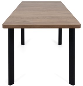 Кухонный стол раскладной Токио-2L (ноги металлические черные, дуб табако) в Старом Осколе - предосмотр 5