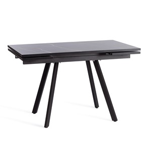 Кухонный раздвижной стол VIGO ЛДСП/HPL/металл,120x80x30х30х75 см, Мрамор чёрный/чёрный арт.19730 в Старом Осколе