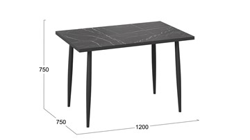 Обеденный стол Невада ДП1-02-08 (Черный мрамор/Черный матовый) в Белгороде - предосмотр 3