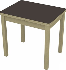 Кухонный раскладной стол Бари дерево №8 (стекло коричневое/дуб выбеленный) в Старом Осколе