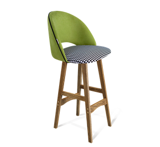 Барный стул SHT-ST34-3 / SHT-S65 (оливковый/гусиная лапка/дуб брашированный коричневый) в Белгороде