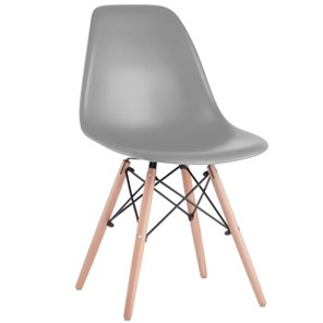Кухонный стул BRABIX "Eames CF-010", пластик серый, опоры дерево/металл, 532632, 2033A в Белгороде