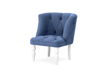 Кресло Бриджит синий ножки белые в Старом Осколе