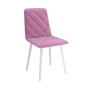 Кухонный стул Антика, велюр тенерифе розовый/Цвет металл белый в Белгороде