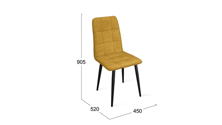 Обеденный стул Аспен К1С (Черный муар/Микровелюр Duna Curcuma) в Старом Осколе - изображение 5