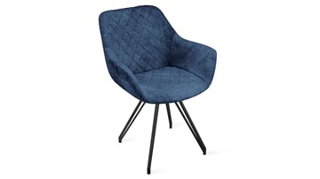 Обеденный стул Дастин К4 (Черный муар/Микровелюр Wellmart Blue) в Старом Осколе