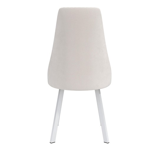 Кухонный стул Лион, велюр тенерифе крем/Цвет металл белый в Белгороде - изображение 3