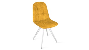 Обеденный стул Райс К4 (Белый матовый/Микровелюр Wellmart Yellow) в Старом Осколе