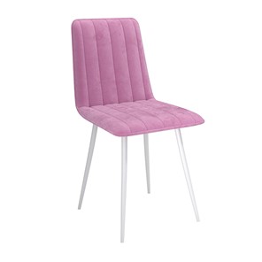 Обеденный стул Тахо, велюр тенерифе розовый/Цвет металл белый в Белгороде