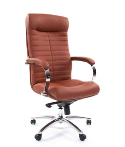 Офисное кресло CHAIRMAN 480 Экокожа Terra 111 (коричневая) в Старом Осколе - предосмотр
