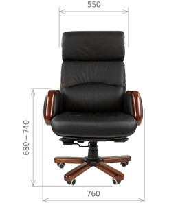 Компьютерное кресло CHAIRMAN 417 кожа черная в Старом Осколе - предосмотр 1