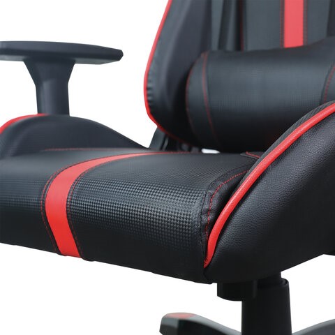 Кресло Brabix GT Carbon GM-120 (две подушки, экокожа, черное/красное) 531931 в Белгороде - изображение 9