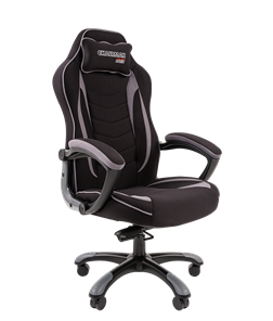 Кресло игровое CHAIRMAN GAME 28 Полиэстер комбинированная ткань серый/черный в Старом Осколе