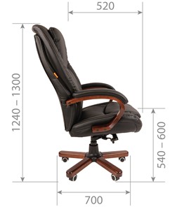 Офисное кресло CHAIRMAN 408 кожа черная в Старом Осколе - предосмотр 2