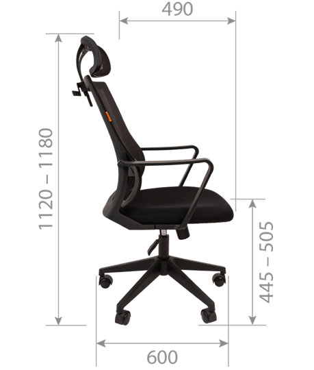 Кресло офисное CHAIRMAN 545 сетка/ткань черный в Белгороде - изображение 4