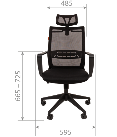 Кресло офисное CHAIRMAN 545 сетка/ткань черный в Белгороде - изображение 3