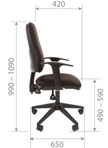 Кресло офисное CHAIRMAN 661 Ткань стандарт 15-21 черная в Старом Осколе - предосмотр 4