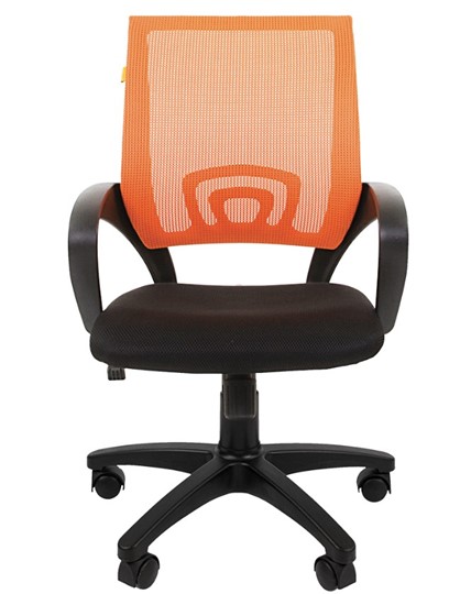 Кресло компьютерное CHAIRMAN 696 black Сетчатый акрил DW66 оранжевый в Белгороде - изображение 4