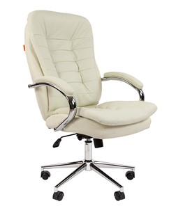 Офисное кресло CHAIRMAN 795 кожа, цвет белый в Старом Осколе