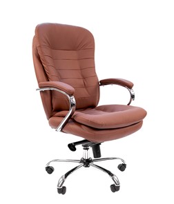 Компьютерное кресло CHAIRMAN 795 кожа, цвет коричневый в Старом Осколе