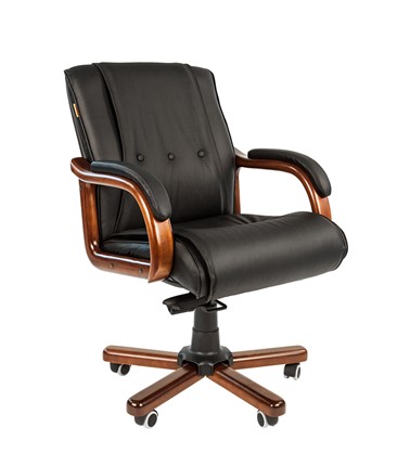 Кресло офисное CHAIRMAN 653M кожа черная в Старом Осколе - изображение